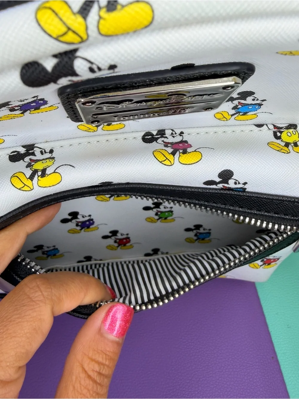 Loungefly Disney Parks Mini Backpack with Colorful Mickey Print